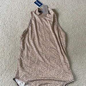 Gaze mock neck cheetah bodysuit
